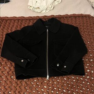 Women's Black waist length WOOL jacket RAILS size Small